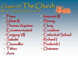 Chapter 25 The Church 1000 AD –1300A.D.