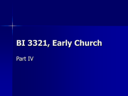 BI 3321, Early Church