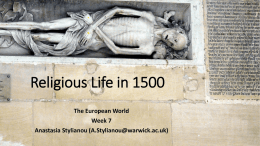 Religious Life c. 1500 - the University of Warwick