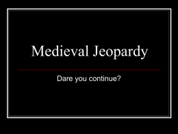 Medieval Jeopardy