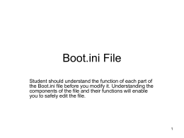 Components of the Boot.ini File