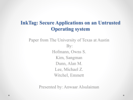 Anwar Alsulaiman`s presentation on Running Secure Applications