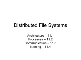 Distributed File Systems – 1