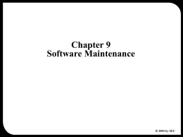 Chapter 9 Software Maintenance