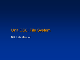 Unit OS8: Lab Description & Lab Manual