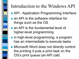 Introduction to the Windows API