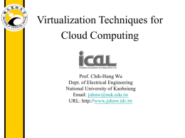 1. Virtualization Techniques for Cloud Computing 2. Web