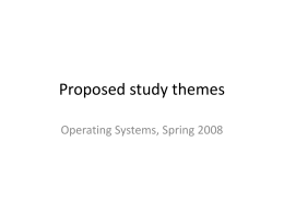 Proposed study themes