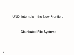 UNIX Internals – the New Frontiers