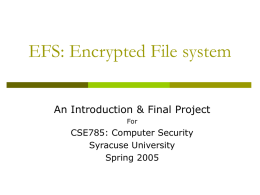 eFS: encrypted File system