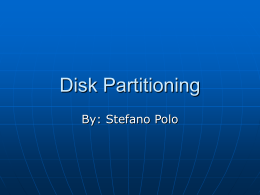 Disk Partitioning - Seton Hall University