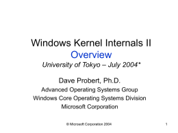 Windows Kernel Internals Overview