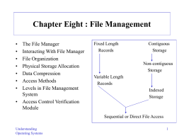 Chapter Eight : File Management
