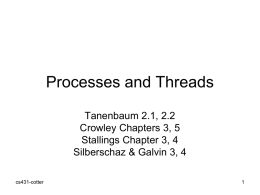Processes and Threads - School of Computing and Engineering