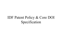 IDF Patent Policy & Core DOI Specification