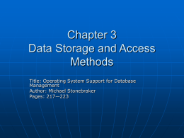 Chapter 3 Data Storage and Access Methods