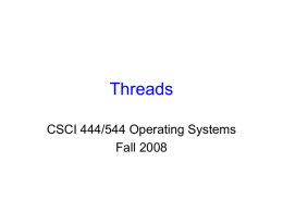 Threads - William & Mary Computer Science
