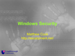 Windows Security - escarpment.net