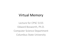 Virtual Memory - Edward Bosworth