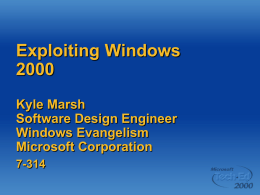 Exploiting Windows 2000