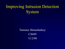 Improving Intrusion Detection System