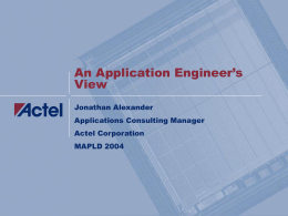 An Application Engineer’s View