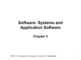 Software: Systems and Application Software
