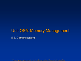 Unit OS5: Demonstrations