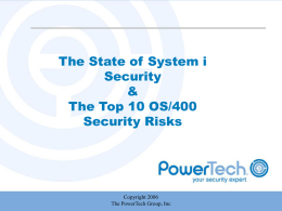 Top 10 OS/400 Security Risks