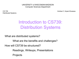 cs739-intro - Computer Sciences User Pages