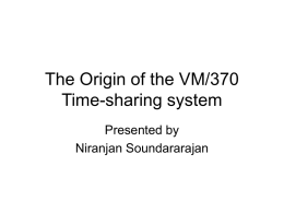 The Origin of the VM/370 Time