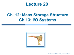 Lecture #20: Storage Management