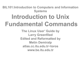 Introduction to Unix: Fundamental Commands