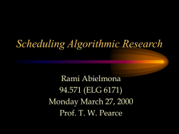 Scheduling Algorithms Introduction