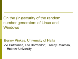 (in)security of the random number generators of Linux and Windows
