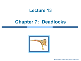 Lecture #13: Deadlocks