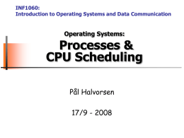Processes & CPU Scheduling