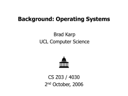 OS Concepts - UCL Computer Science