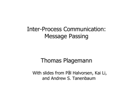 Processes, Threads and Address Spaces