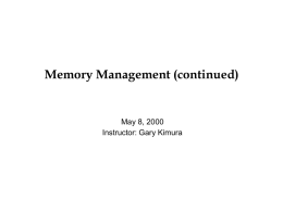 Memory Management (continued)