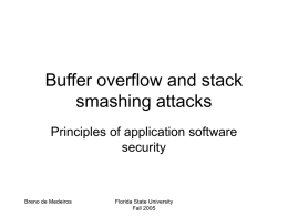 PowerPoint Presentation - Buffer overflow and stack smashing attacks
