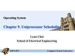 8. Uniprocessor Scheduling