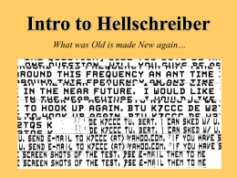 Intro to Hellschreiber