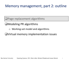 Page replacement, Working set model, Virtual Memory
