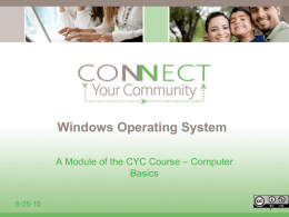 Windows Operating System - Connect Your Community 2.0