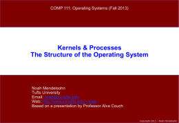 Kernels_and_Processes - Tufts University Computer Science