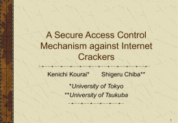 A Secure Access Control Mechanism against Internet Crackers