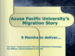 HESUA 2003 Presentation - Azusa Pacific University