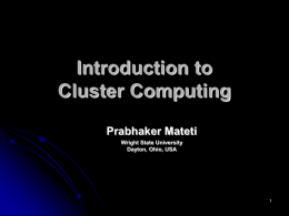 Introduction to Cluster Computing