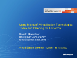 Virtual Server 2005 R2 - Center